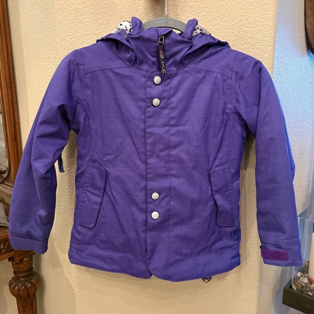 BURTON Girls Kids Purple DriRide Ski Snowboard Zipped Hoodie Jacket Size XS